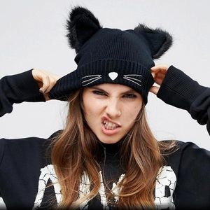 Black Cat ear beanie